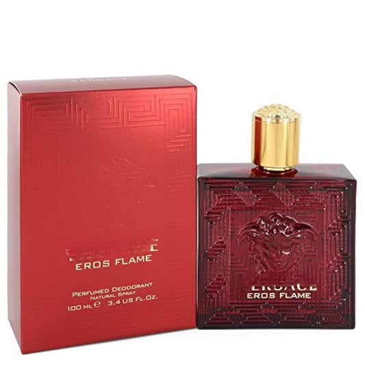 Versace Eros Flame Eau De Parfum for Men 3.4 oz & 1.7 oz Long Lasting Fragrance Musk Fresh and Spicy Woody Top Notes