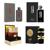 Afnan 9PM & 9PM Rebel, Lattafa Asad, & Lattafa Khamrah Fragrance Bundle - 4x 100ml Eau de Parfum Set for Men