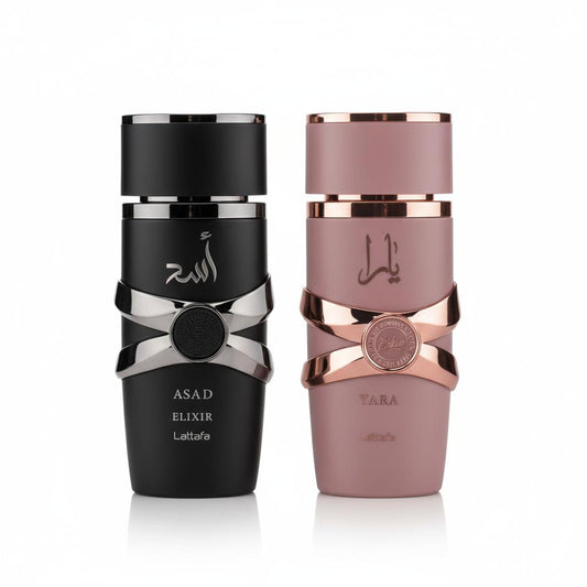 Lattafa Elixir Duo Asad & Yara - The Perfect Bundle for His & Her - Premium Fragrance Set for Men and Women