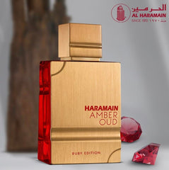 Al Haramain Amber Oud Ruby Edition - Arabian Perfume Women and Men - Unisex - 60 ml | Long Lasting | Notes Of Amber, Jasmine, Musk , Oud