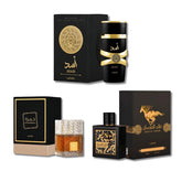 Lattafa Perfume Bundle : Asad, Khamrah & Qaed Al Fursan - 100ml Luxury Fragrances for Men