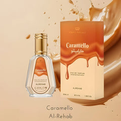 Al-Rehab Caramello Unisex Eau de Parfum Spray 1.69 Fl Oz 50 ml Luxurious Caramel Fragrance with gourmand Notes
