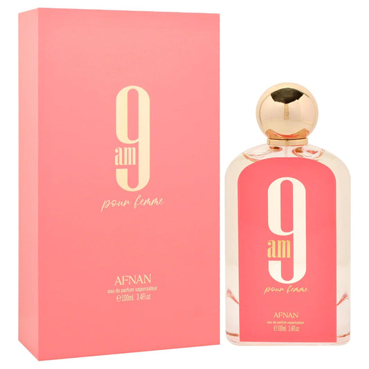 Afnan 9 AM Pour Femme Women's EDP Spray - 3.4 oz, Long Lasting, Amber, Citrus, Fruity, Sweet, Musky Fragrance | First choice in women fragrance