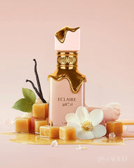Lattafa Eclaire Eau de Parfum Spray for Women, 3.4 Ounce, caramel, vanilla