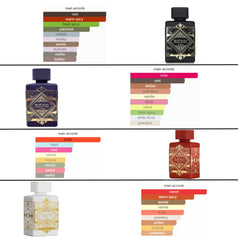 Lattafa Perfumes Bade'e Al Oud for Unisex 4 Piece Eau de Parfum Gift Set (Oud for Glory + Sublime + Amethyst + Honor & Glory) 3.4 Ounce/100 ml each