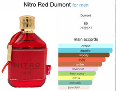 Nitro Red EDP 100Ml 3.4Oz - Original Fragrance Made In France - Luxury Perfume for Men - Fruit, Woody, Floral and Long Lasting Cologne - Best Gift