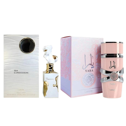 Lattafa Yara & Her Confession Bundle – 100ml Eau de Parfum Set for Women – Elegant & Long-Lasting Fragrances