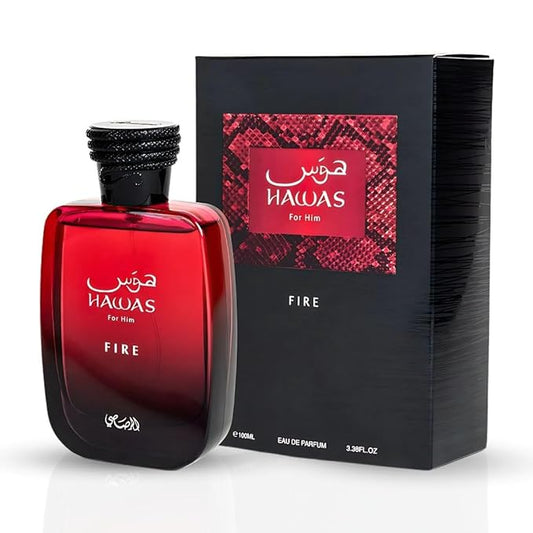 RASASI Hawas Fire 100ml Eau De Parfum |  Arabian Scent for Men, Exuding Strength & Elegance