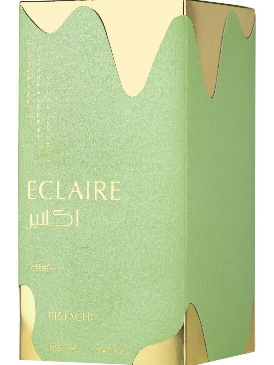 Lattafa Éclaire Pistache Eau de Parfum 3.4 oz 100ml Long Lasting Unisex Fragrance with  Nutty & Creamy Notes
