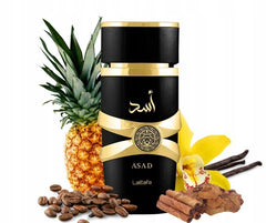 Lattafa Perfumes Asad for Unisex Eau de Parfum Spray, 3.4 Ounce | Long Lasting Fragrance | Vanilla , Amber Coffee notes . Scented Scent