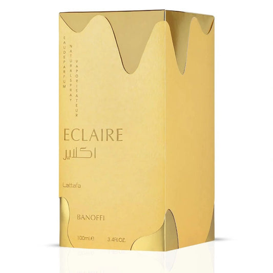 Lattafa Éclaire Banoffi Eau de Parfum 3.4 oz (100ml) – Long-Lasting Unisex Fragrance with Gourmand, Sweet, Notes