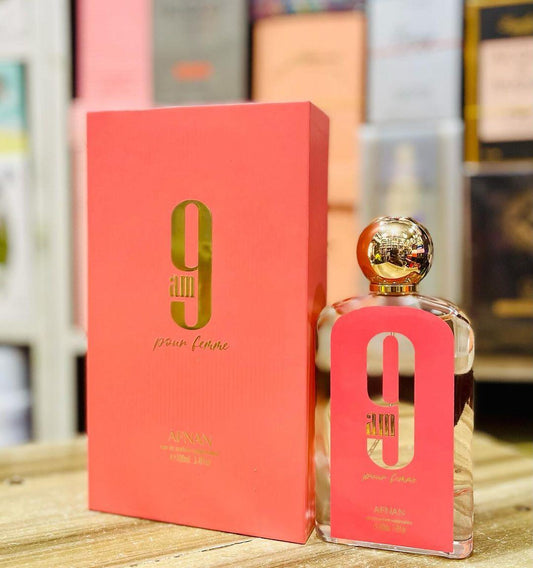 Afnan 9 AM Pour Femme Women's EDP Spray - 3.4 oz, Long Lasting, Amber, Citrus, Fruity, Sweet, Musky Fragrance | First choice in women fragrance