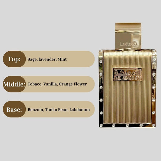Lattafa The Kingdom For Men Eau De Parfum Spray 100ML (3.4 OZ) Long Lasting, Refreshingly Captivating Scent.