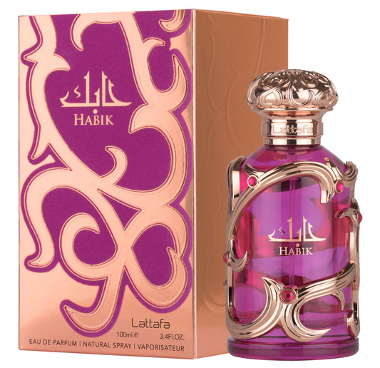 Lattafa Habik for Women & Petra Eau de Parfum Spray | Long-Lasting Floral, Fruity & Musky Fragrance, 100ml (3.4 oz) Bundle