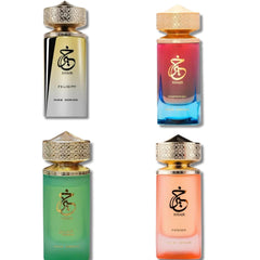 Paris Corner Khair Perfume Set – 4 x 100ml / 3.4 oz Unisex Scents | Felicity, Confection, Pistachio, Fusion