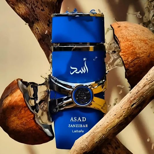 Lattafa Asad Zanzibar for Men Eau de Parfum Spray. 3.4 Ounce Coconut Fragrance