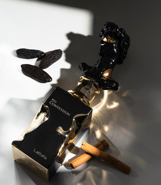 Lattafa His Confession for Men Eau de Parfum Spray, 3.4 Ounce / 100 ml | Lattafa New Release  | Long Lasting Fragrance | Spicy, Amberwood, Vanilla