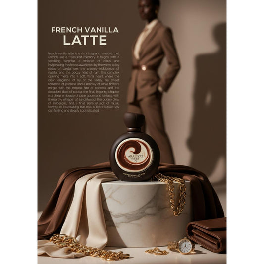 Arabiyat Sugar French Vanilla Latte EDP 3.4fl.oz Unisex Fragrance with Nutella Coconut Cocoa & Sandalwood Notes