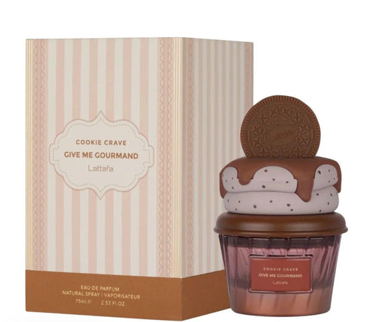 Lattafa Cookie Crave Give Me Gourmand Collection Eau de Parfum 75ml | Vanilla, Caramel & Creamy Notes | Sweet & Long-Lasting Fragrance for Unisex- 2.5oz Regular Edition