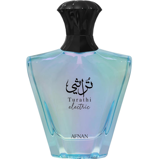 Afnan Turathi Electric Unisex Eau de Parfum 3.0 Fl. Oz 90 ml - Bergamot Pink Grapefruit & Vanilla Notes for Daytime Evening