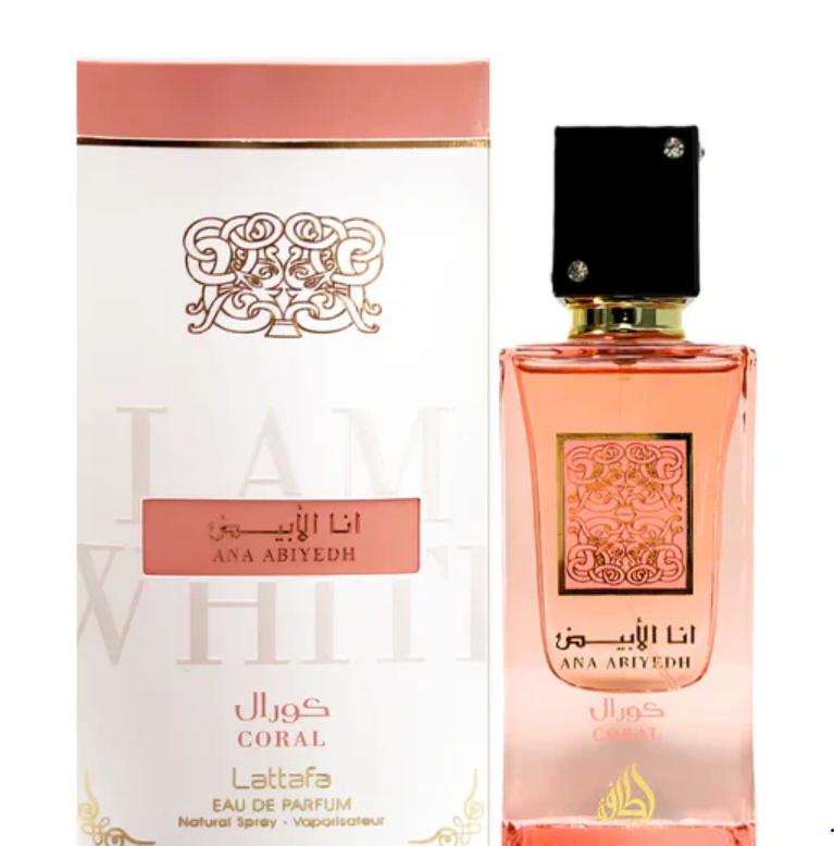 Ana Abiyedh Coral Eau de Parfum by Lattafa 60ml / 2.0 fl oz – Long Lasting Arabic Fragrance for Women & Men