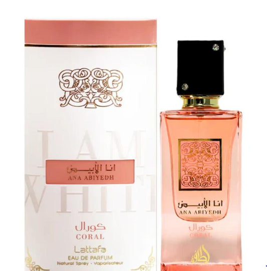 Ana Abiyedh Coral Eau de Parfum by Lattafa 60ml / 2.0 fl oz – Long Lasting Arabic Fragrance for Women & Men