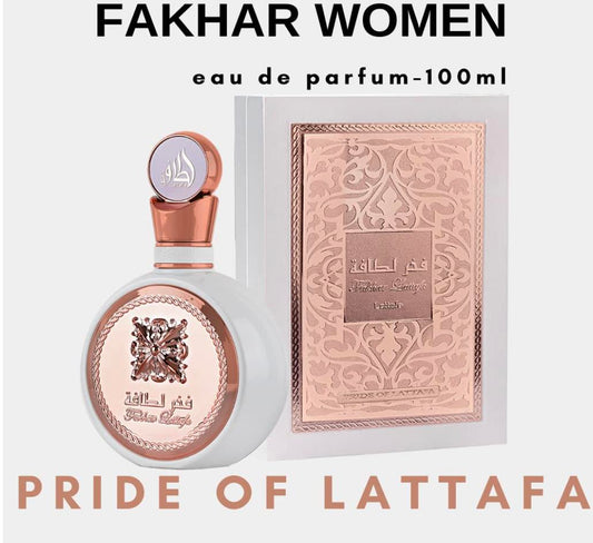 Lattafa Fakhar for Women Eau de Parfum Spray, 3.4 Ounce Perfume
