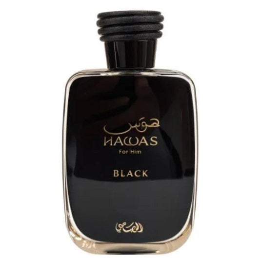 Rasasi Hawas Black for Men - Eau de Parfum, 3.33 oz - Rich Woody and Citrus Scent - Long Lasting Fragrance