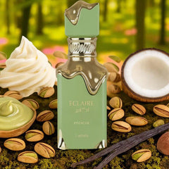 Lattafa Éclaire Pistache Eau de Parfum 3.4 oz 100ml Long Lasting Unisex Fragrance with  Nutty & Creamy Notes