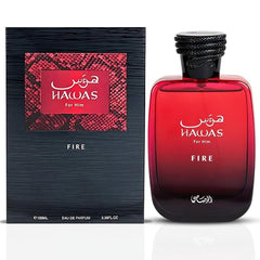 RASASI Hawas Fire 100ml Eau De Parfum |  Arabian Scent for Men, Exuding Strength & Elegance