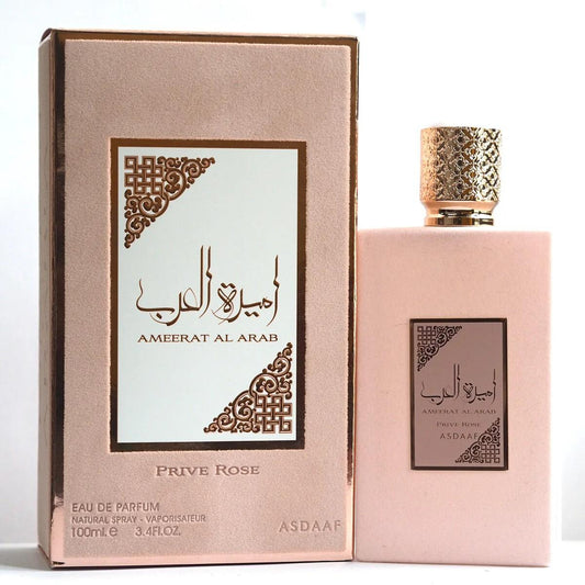Lattafa Asdaaf Ameerat Al Arab Prive Rose Eau de Parfum Spray for Women, 3.4 Ounce Aroma Floral