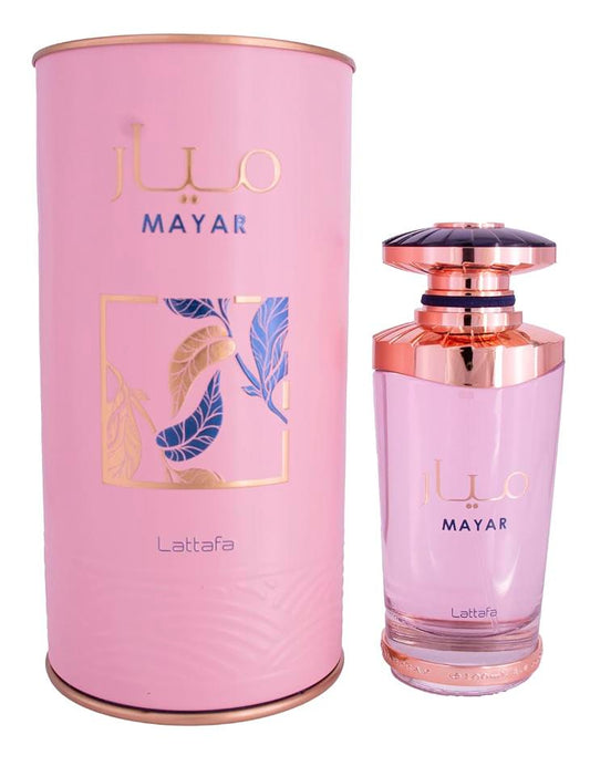 Lattafa Perfumes Mayar For Women 3.4 oz Eau De Parfum Spray Floral Fragrance Blend Jasmine Aroma Scented Cosmetic Jasmine Vanilla Violet Cologne