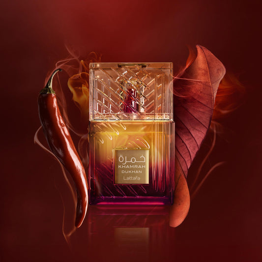 Lattafa Khamrah Dukhan Eau De Parfum | 3.4 oz 100ml For Unisex | Long-Lasting Fragrance | Warm Spices & Rich Amber
