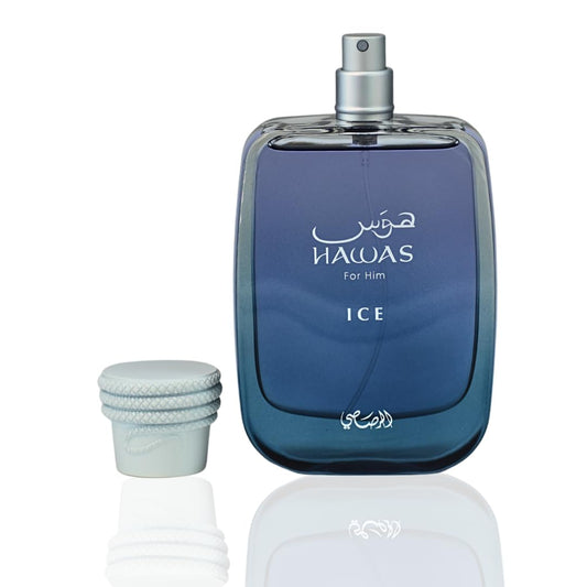 Rasasi Hawas Ice Eau De Parfum Spray for Men, 3.4 Ounce, Fresh Aquatic, Long Lasting Fragrance