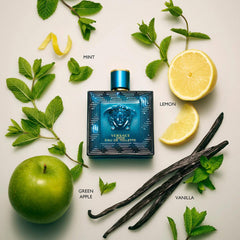 Versace Eros for Men 3.4 oz Eau de Toilette Spray 100 ml - Bold Fragrance with Mint, Green Apple, Geranium, Vanilla, and Oakmoss Notes
