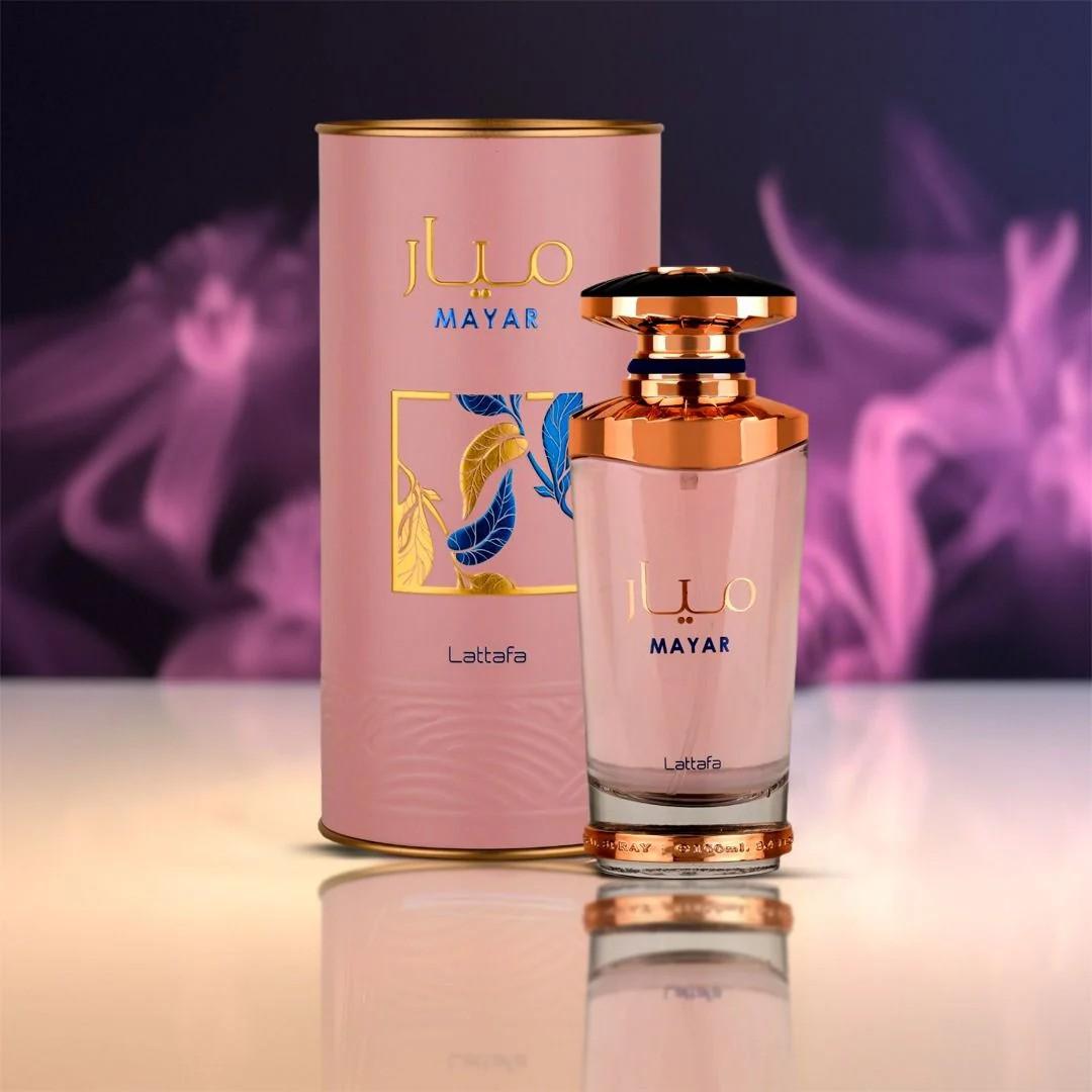 Lattafa Perfumes Mayar For Women 3.4 oz Eau De Parfum Spray Floral Fragrance Blend Jasmine Aroma Scented Cosmetic Jasmine Vanilla Violet Cologne