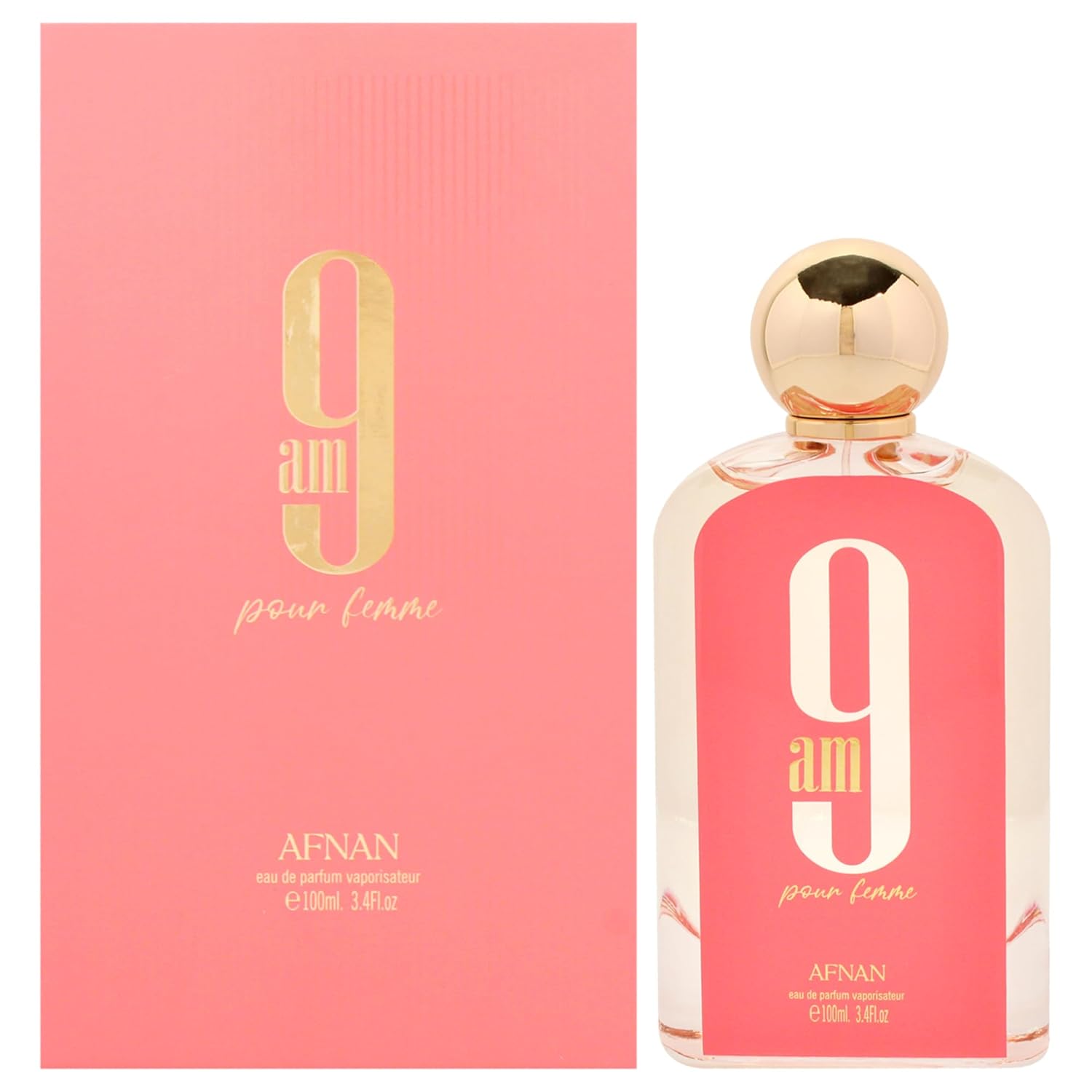 Afnan 9 AM Pour Femme Women's EDP Spray - 3.4 oz, Long Lasting, Amber, Citrus, Fruity, Sweet, Musky Fragrance | First choice in women fragrance