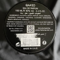 Lattafa Perfumes Qaa'ed for Unisex Eau de Parfum Spray, 3.4 Ounce