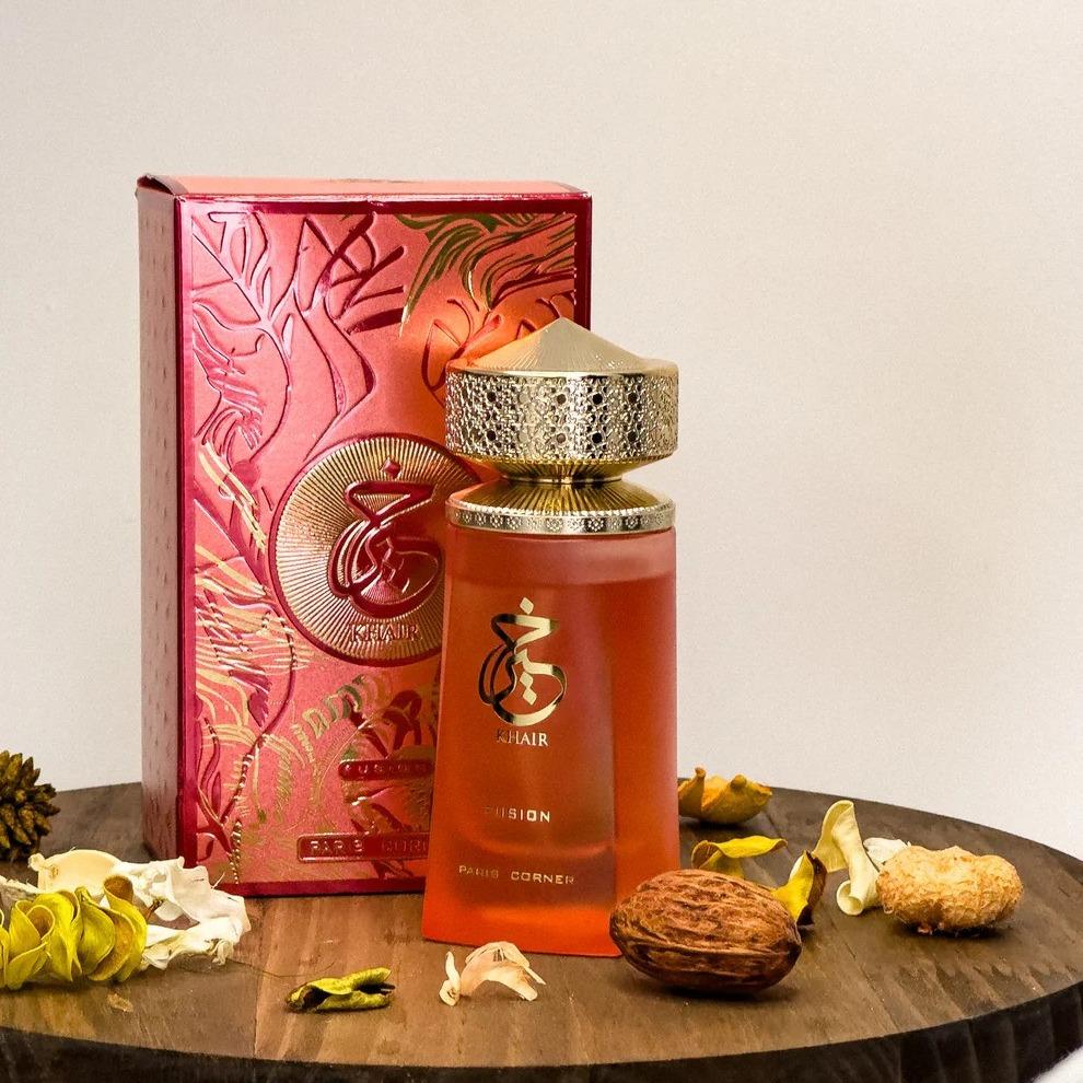 Khair Fusion Perfume 3.4 Fl Oz 100ml EDP Paris Corner A Lychee Fragrance Blending Fruity Notes of Lychee Blackcurrant & Red Apple with Floral Elegance for an Enchanting Aroma