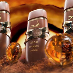 Lattafa Asad Bourbon EDP For Men 3.4 Fl  Oz | Long Lasting Fragrance | New release | sweet, aromatic, creamy, smoky Scent. Perfume Eau De Parfum