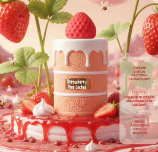 Arabiyat Sugar Coconut Chiffon & Strawberry Tres Leches Eau de Parfum (EDP) Set | 100ml / 3.4 fl oz Each | sweet fragrance | Long lasting scent