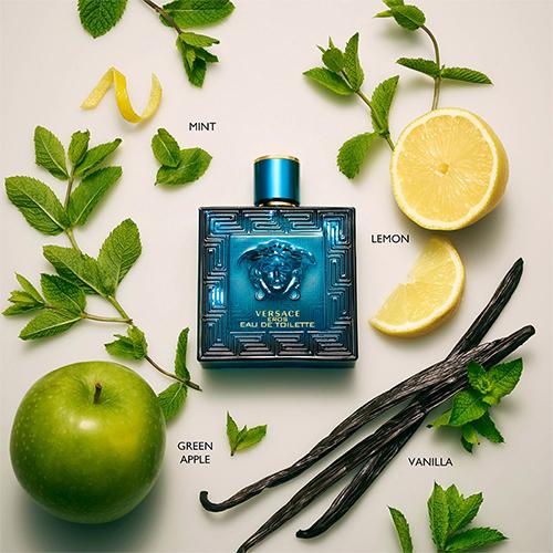 Versace Eros & Eros Flame Edt Combo for Men 3.4 oz Each - Sophisticated Fragrance Set with Mint, Green Apple, and Spicy Top Notes