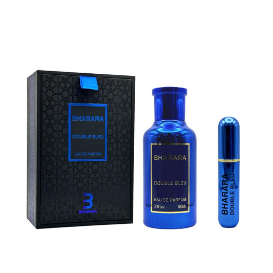 Bharara Double Bleu Pour Homme Eau De Parfum 3.4 oz /100 ML - Long Lasting Fragrance for Men