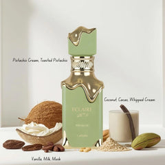 Lattafa Éclaire Pistache Eau de Parfum 3.4 oz 100ml Long Lasting Unisex Fragrance with  Nutty & Creamy Notes