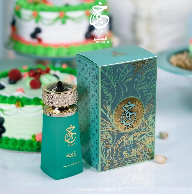 Paris Corner Khair Pistachio Eau de Parfum | Creamy Pistachio Delight | 100ml / 3.4 fl oz EDP for Men & Women | Long lasting fragrance
