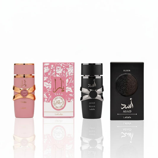 Lattafa Elixir Duo Asad & Yara - The Perfect Bundle for His & Her - Premium Fragrance Set for Men and Women