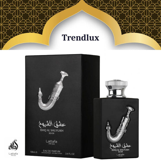 Lattafa Perfumes Ishq Al Shuyukh Silver for Unisex Eau de Parfum Spray, 3.4 Ounce
