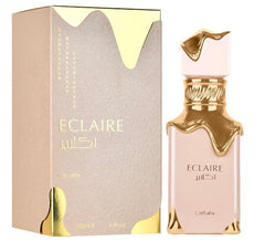 Lattafa Eclaire Eau de Parfum Spray for Women, 3.4 Ounce, caramel, vanilla